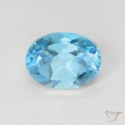 1.77ct 天然 瑞士蓝 黄玉, 椭圆形, VS