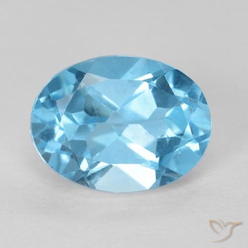 1.76ct 天然 瑞士蓝 黄玉, 椭圆形, VS