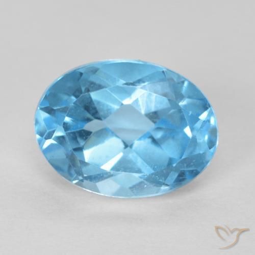 1.65ct 天然 瑞士蓝 黄玉, 椭圆形, VS