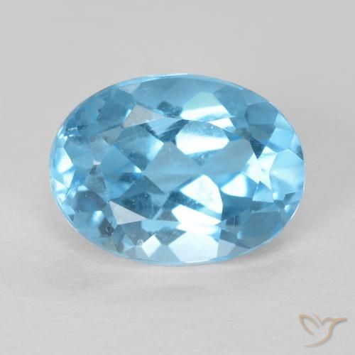 1.61ct 天然 瑞士蓝 黄玉, 椭圆形, VS