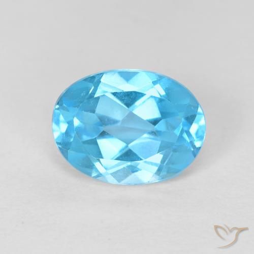 1.66ct 天然 瑞士蓝 黄玉, 椭圆形, VVS