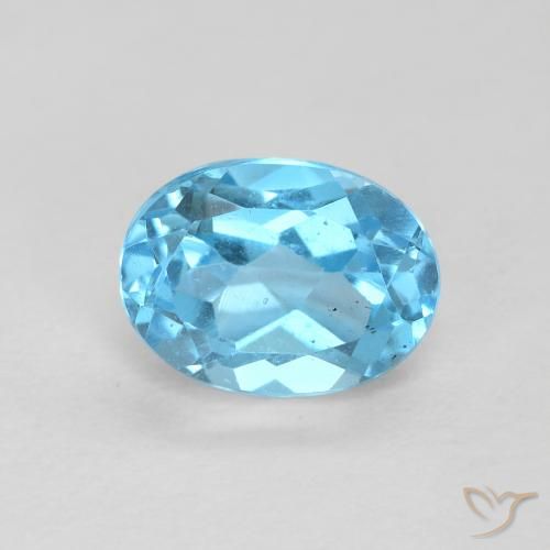 1.72ct 天然 瑞士蓝 黄玉, 椭圆形, VS