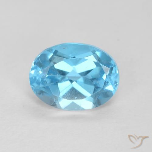 1.72ct 天然 瑞士蓝 黄玉, 椭圆形, VS