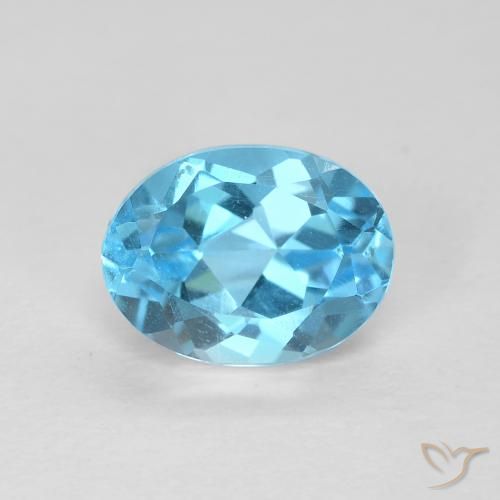 1.75ct 天然 瑞士蓝 黄玉, 椭圆形, VVS