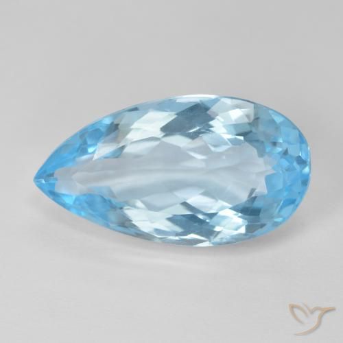 11.51ct 天然 瑞士蓝 黄玉, 梨形, VVS-VS