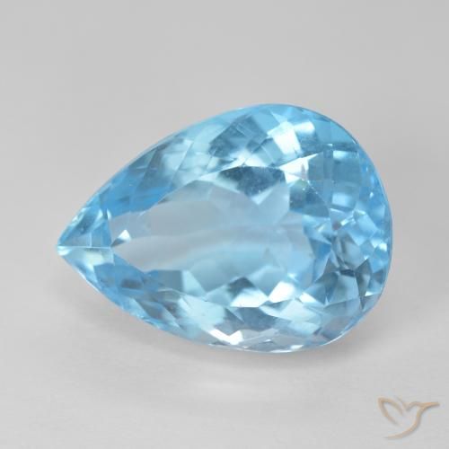 12.83ct 天然 瑞士蓝 黄玉, 梨形, VVS-VS