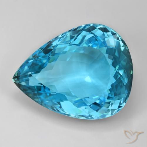 110.02ct 天然 瑞士蓝 黄玉, 梨形, IF