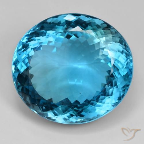 88.10ct 天然 蓝色 黄玉, 椭圆形, IF