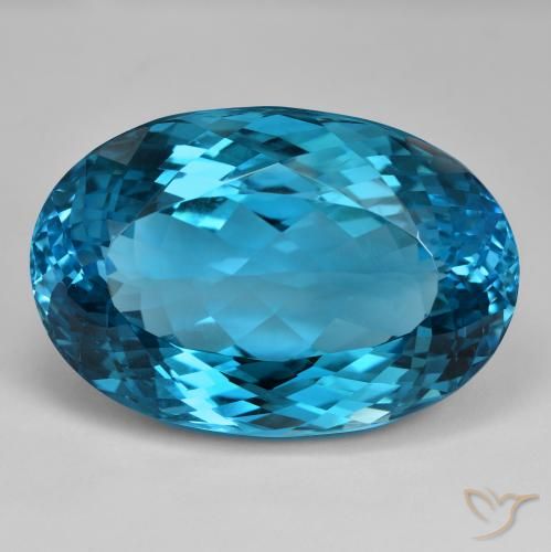 138.23ct 天然 蓝色 黄玉, 椭圆形, IF