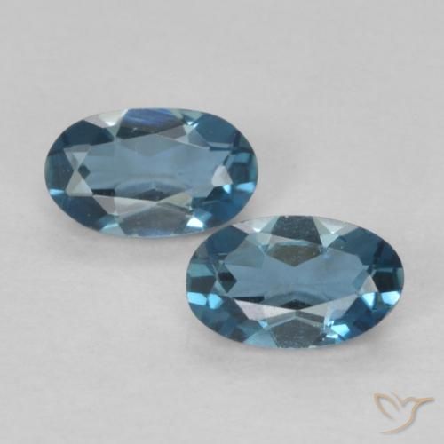 0.60ctw 天然 蓝色 黄玉, 椭圆形, VVS-VS