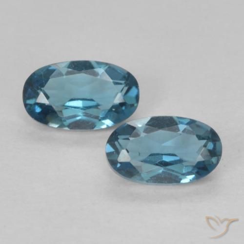 0.60ctw 天然 蓝色 黄玉, 椭圆形, VVS-VS