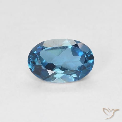 0.60ct 天然 蓝色 黄玉, 椭圆形, VVS