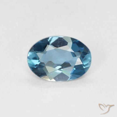 0.70ct 天然 蓝色 黄玉, 椭圆形, VVS