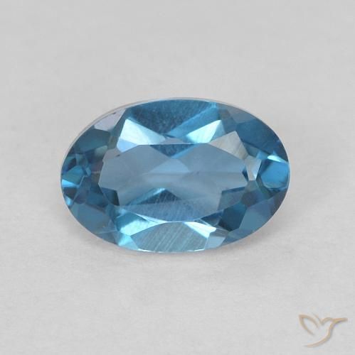 0.56ct 天然 蓝色 黄玉, 椭圆形, VVS-VS