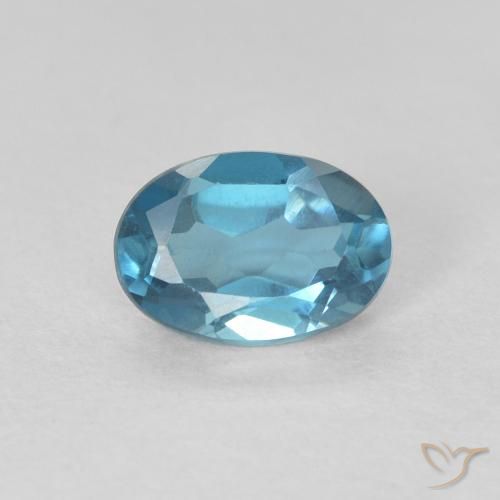 0.65ct 天然 蓝色 黄玉, 椭圆形, VVS