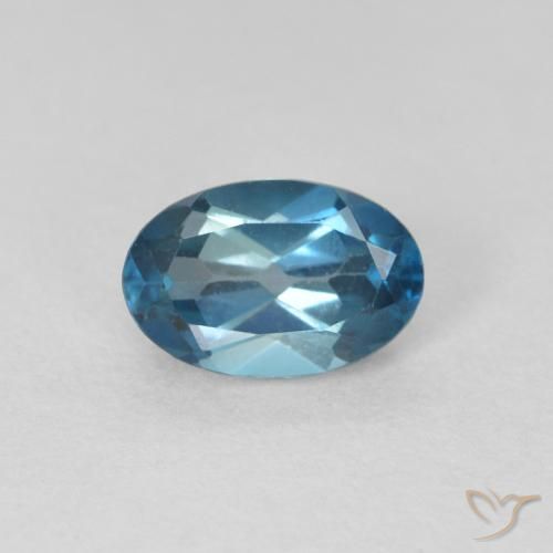 0.62ct 天然 蓝色 黄玉, 椭圆形, VVS