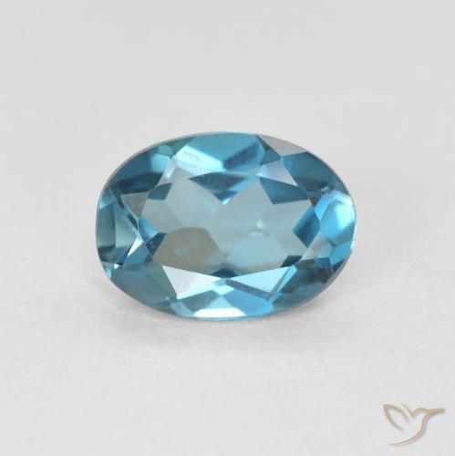 0.80ct 天然 蓝色 黄玉, 椭圆形, VVS