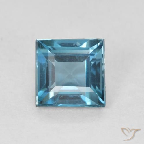 0.61ct 天然 蓝色 黄玉, 正方形, VVS