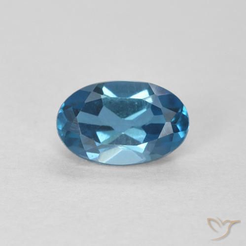 0.61ct 天然 蓝色 黄玉, 椭圆形, VVS-VS