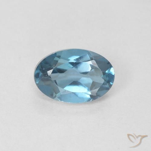 0.61ct 天然 蓝色 黄玉, 椭圆形, VVS-VS