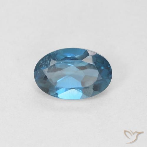 0.61ct 天然 蓝色 黄玉, 椭圆形, VVS-VS