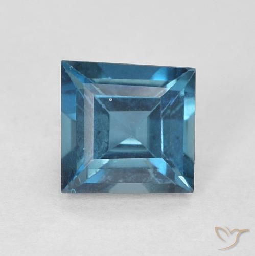 0.67ct 天然 蓝色 黄玉, 正方形, VVS-VS