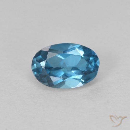 0.73ct 天然 蓝色 黄玉, 椭圆形, VVS-VS
