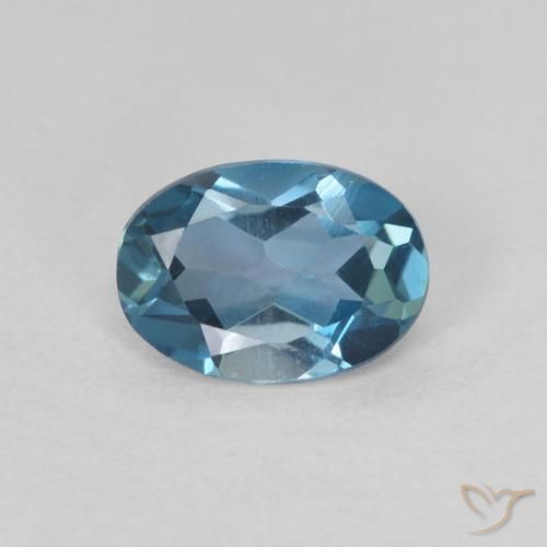 0.75ct 天然 蓝色 黄玉, 椭圆形, VVS-VS