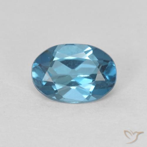 0.82ct 天然 蓝色 黄玉, 椭圆形, VVS