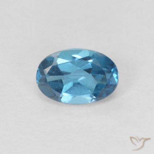 0.72ct 天然 蓝色 黄玉, 椭圆形, VVS