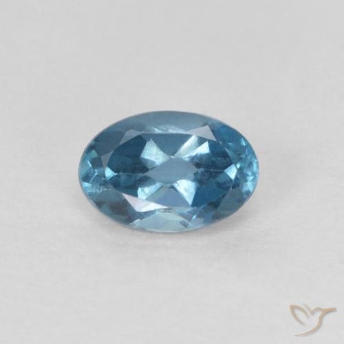 0.70ct 天然 蓝色 黄玉, 椭圆形, VVS