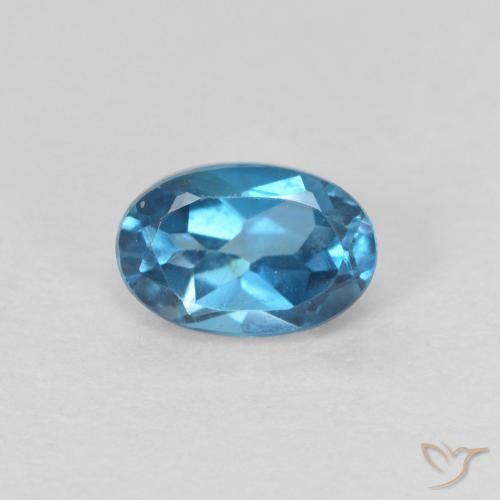 0.68ct 天然 蓝色 黄玉, 椭圆形, VVS