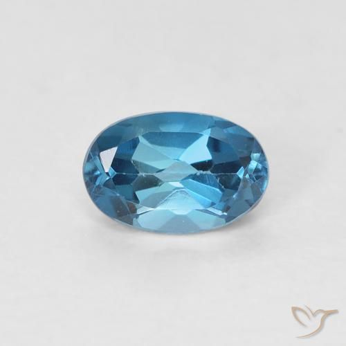 0.67ct 天然 蓝色 黄玉, 椭圆形, VVS-VS