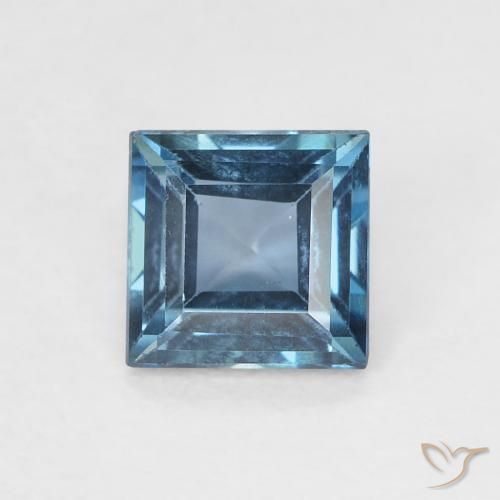 0.75ct 天然 蓝色 黄玉, 正方形, VVS-VS