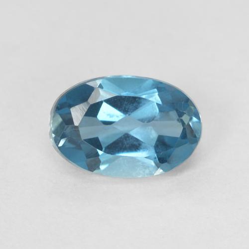 0.64ct 天然 蓝色 黄玉, 椭圆形, VVS