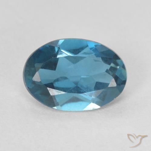 0.71ct 天然 蓝色 黄玉, 椭圆形, VVS