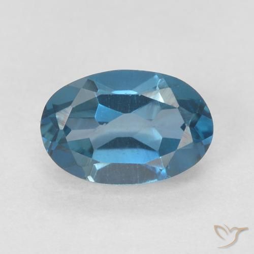 0.62ct 天然 蓝色 黄玉, 椭圆形, VVS