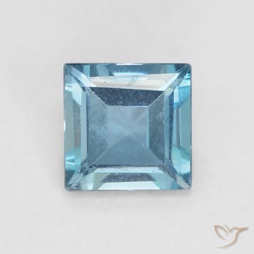0.64ct 天然 蓝色 黄玉, 正方形, VVS