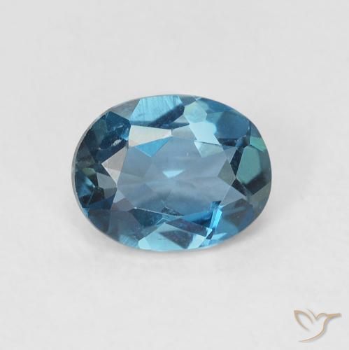 0.73ct 天然 蓝色 黄玉, 椭圆形, VVS