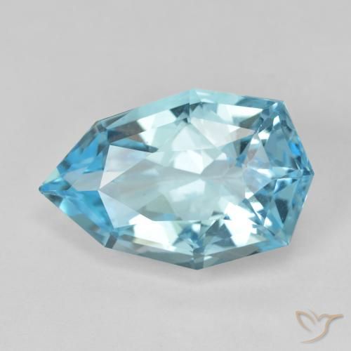 11.95ct 天然 瑞士蓝 黄玉, 梨形, VVS