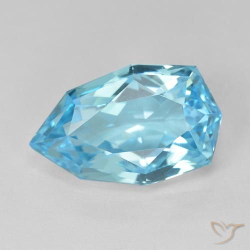 10.90ct 天然 瑞士蓝 黄玉, 梨形, VVS
