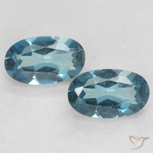 0.60ctw 天然 蓝色 黄玉, 椭圆形, VVS-VS