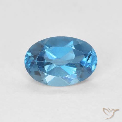 0.61ct 天然 蓝色 黄玉, 椭圆形, VVS-VS