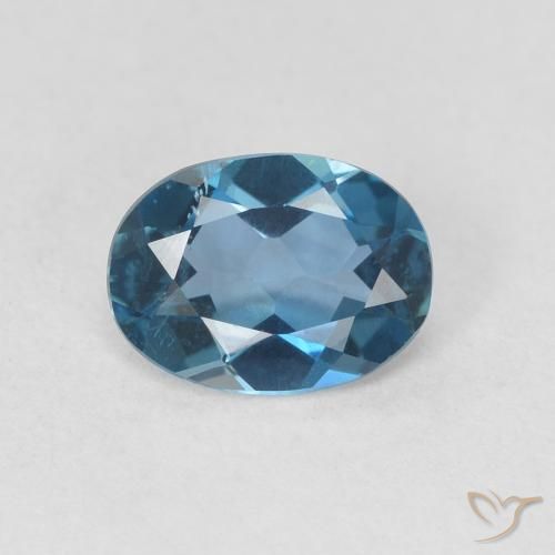0.74ct 天然 蓝色 黄玉, 椭圆形, VVS-VS