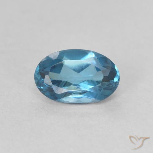 0.60ct 天然 蓝色 黄玉, 椭圆形, VVS-VS