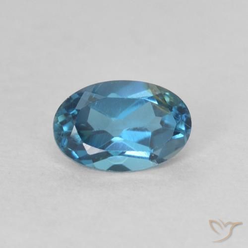0.61ct 天然 蓝色 黄玉, 椭圆形, VVS-VS