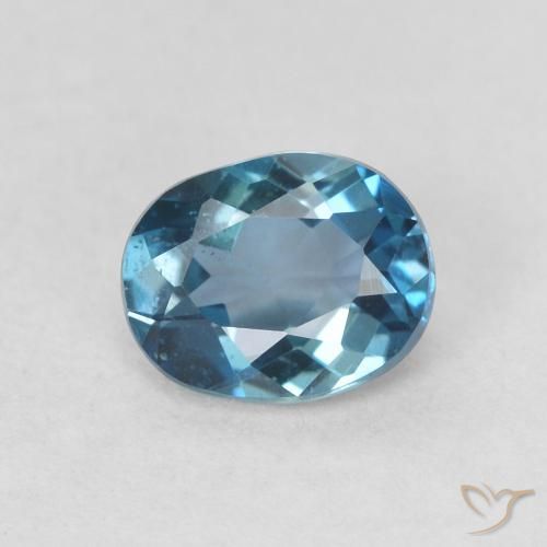 0.81ct 天然 蓝色 黄玉, 椭圆形, VS