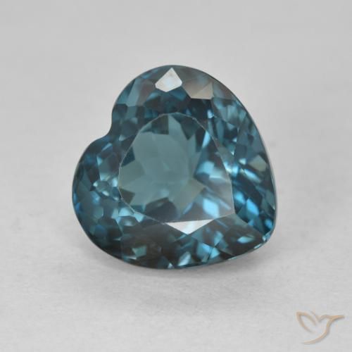 5.53ct 天然 蓝色 黄玉, 心形, VVS
