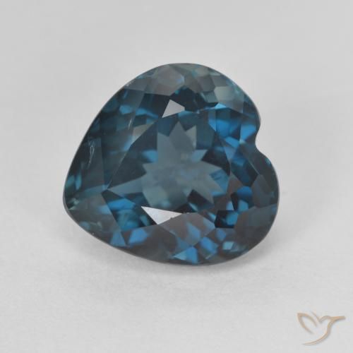 4.55ct 天然 蓝色 黄玉, 心形, VVS-VS