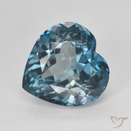 7.59ct 天然蓝色黄玉, 心形, VVS